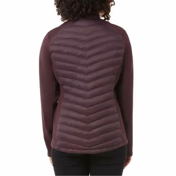 32 Degrees Ladies' Mixed Media Jacket Medium Burgundy & Black - Picture 4 of 7